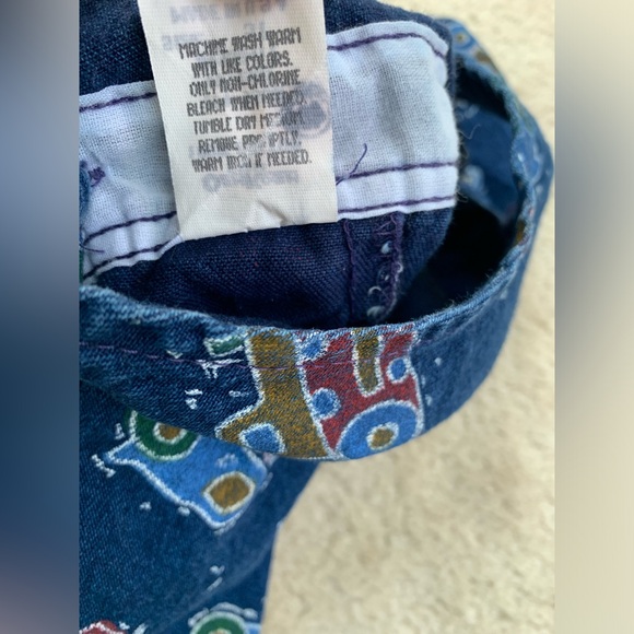 Vintage Oshkosh Size 3T Construction Denim Shorts Overalls - Picture 4 of 12